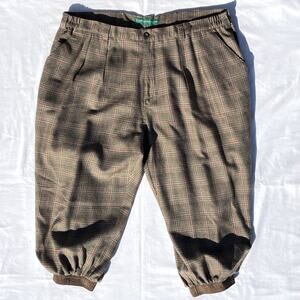 Golf Knickers Limited Mens 46 Wool Blend Pants Beige Plaid golfknickers.com